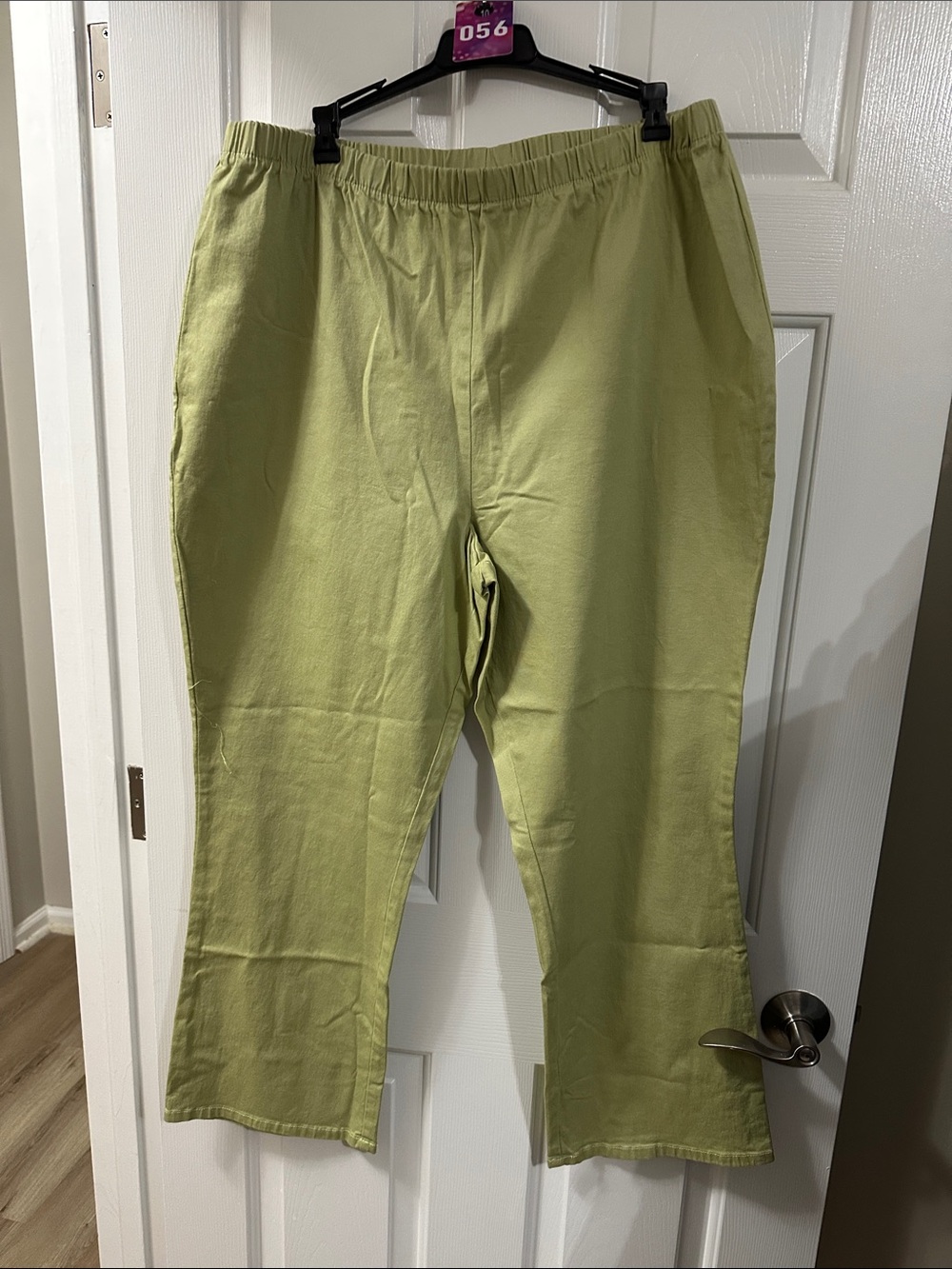 Denim&Co Olive Green Women's Elastic-Waist Chinos